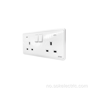 Hot salg Two Gang Bipolar Switch Sockets Neon